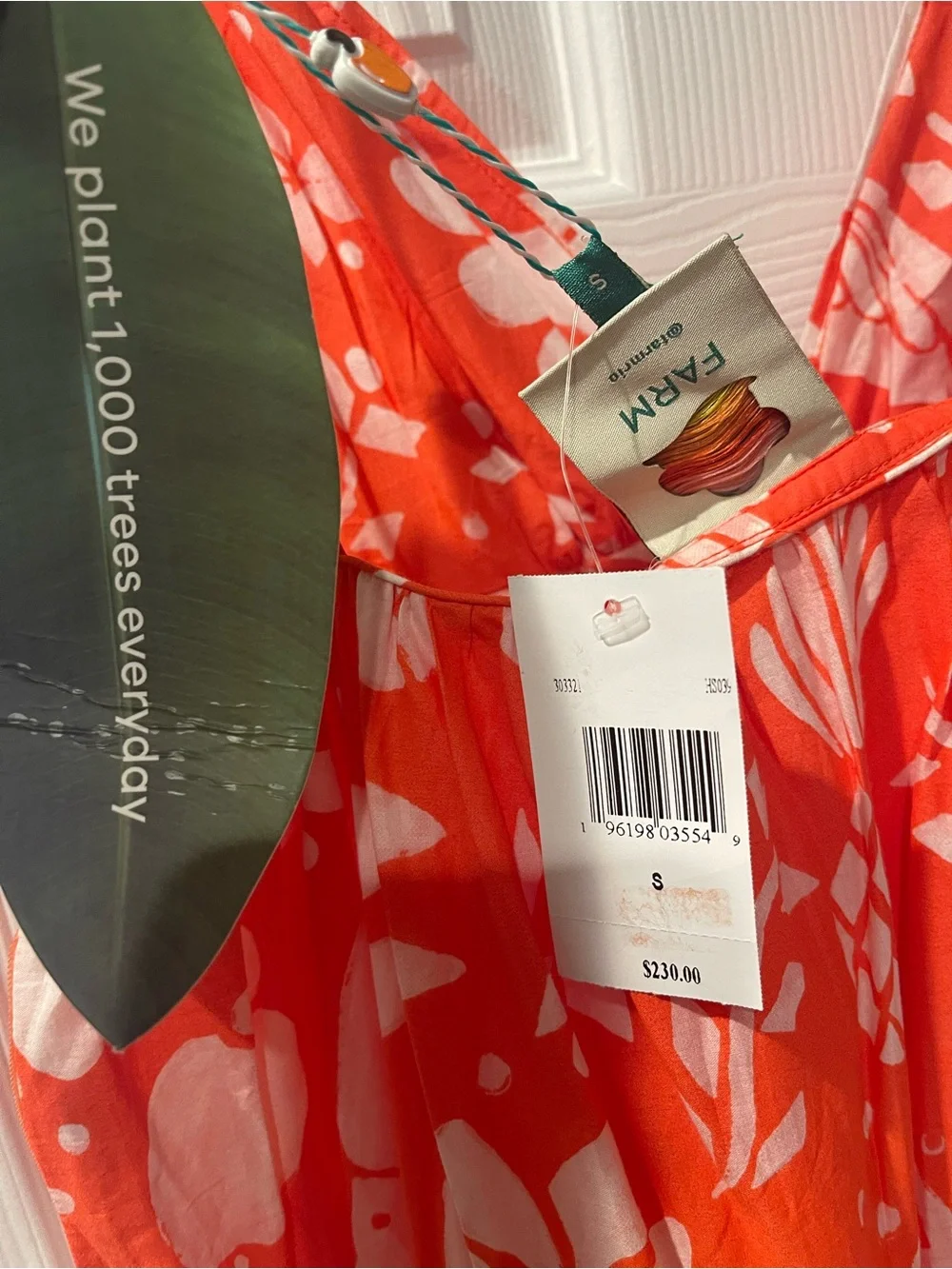 FARM Rio Neon Orange Tropical Maxi Dress